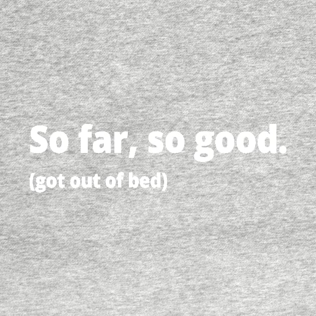 So far, so good. (got out of bed) by WittyChest